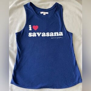 Spiritual Gangster “i ❤️ savasana” Retro Font Tank Lt Navy Sz M NWOT Nvr Worn